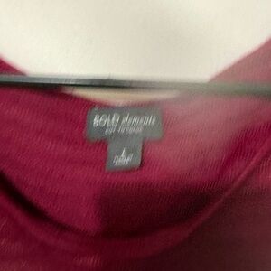 Burgundy long sleeve stylish dress with open shoulders